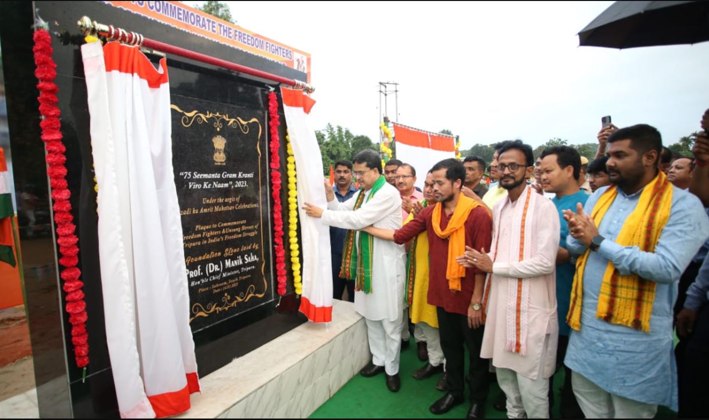 Tripura Cm Manik Saha Lays Foundation Stone Of 500 Freedom Fighters Memorial Vsk Bharat 0667